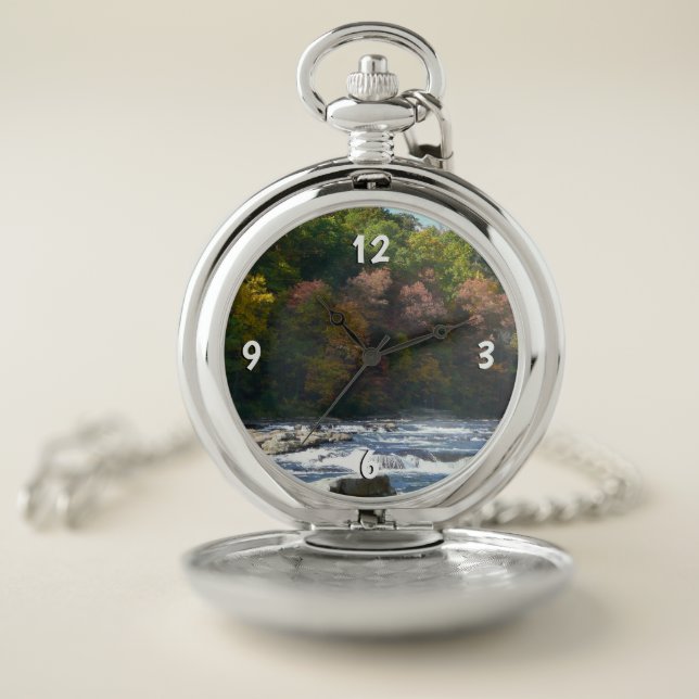 Ohiopyle River Rapids in Fall Pennsylvania Autumn Pocket Watch (Inside)