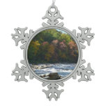Ohiopyle River Rapids in Fall Pennsylvania Autumn Snowflake Pewter Christmas Ornament