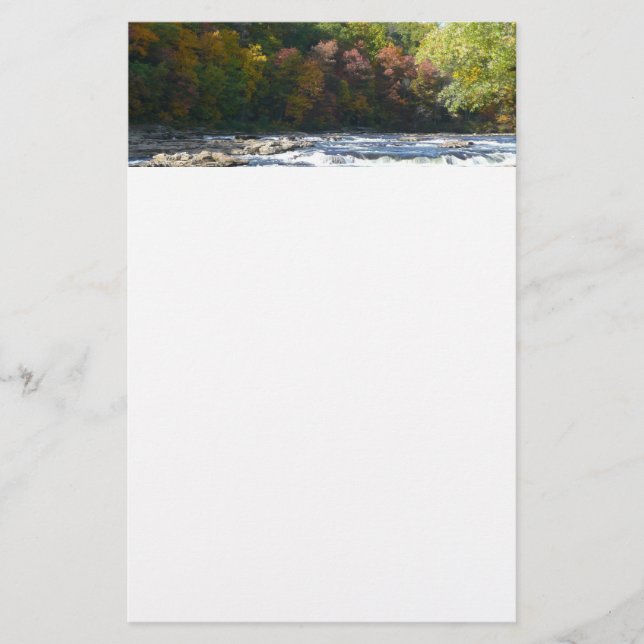 Ohiopyle River Rapids in Fall Pennsylvania Autumn Stationery (Front)