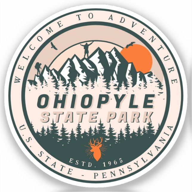 Ohiopyle State Park Pennsylvania Hike Souvenirs Sticker (Front)