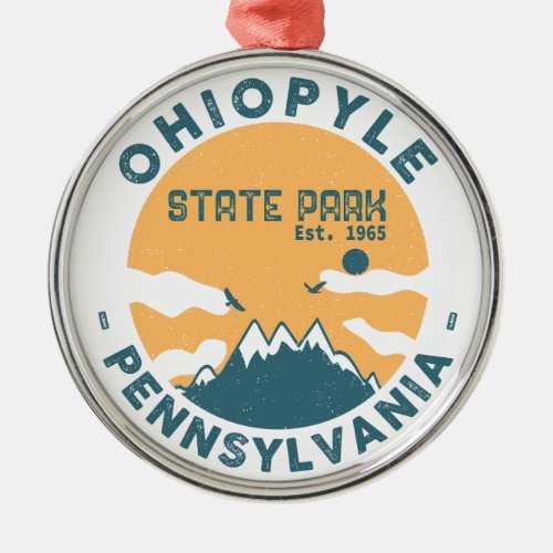 Ohiopyle State Park Pennsylvania _ Retro Vintage Metal Ornament