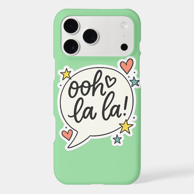 Ohlala Aesthetic Sticker iPhone Case (Back)