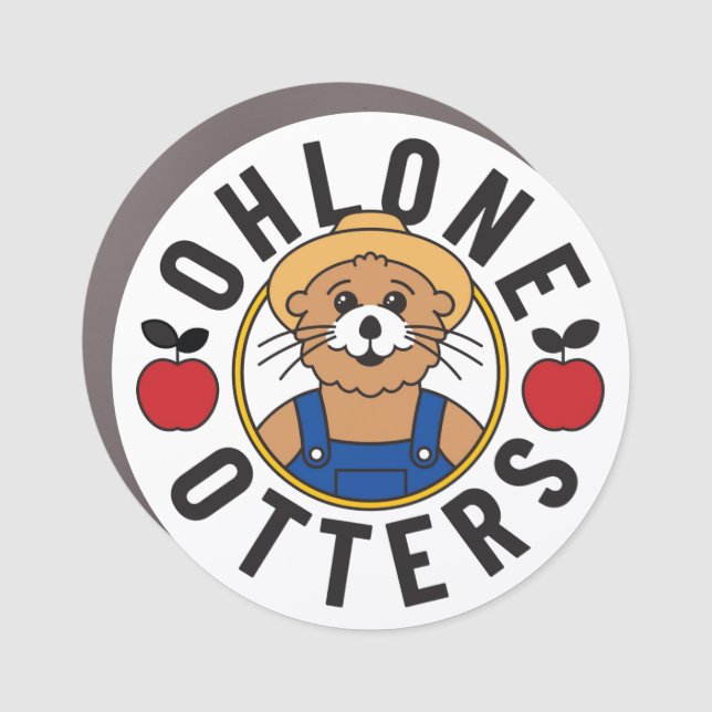 Ohlone Otter Car Magnet - Red Apples (Front)