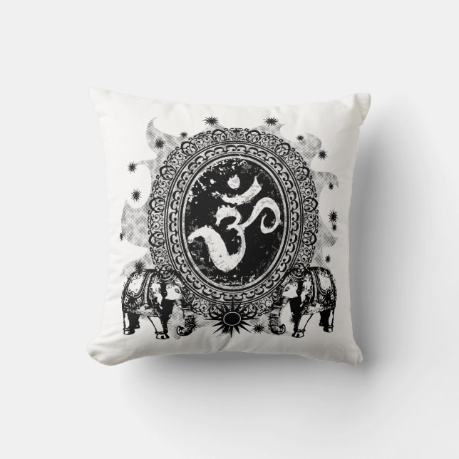 Ohm Cameo Throw Pillow (Front)