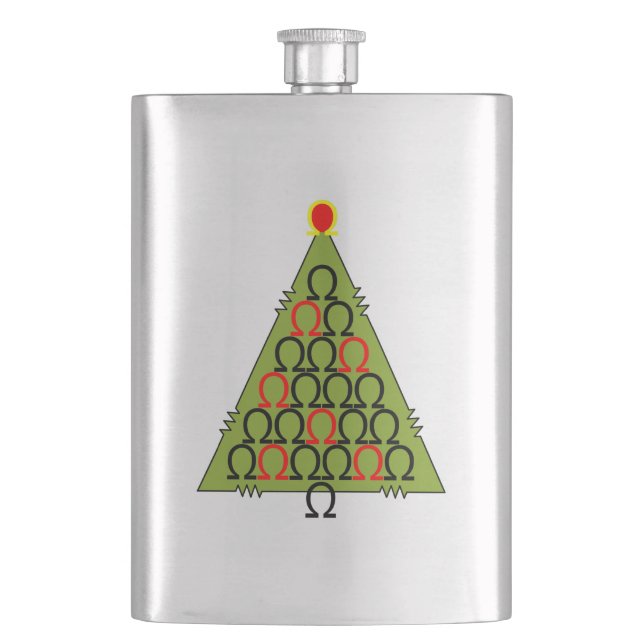 Ohm Christmas Tree Flask (Front)