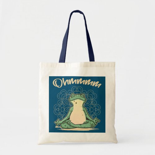 Ohm Frog Instructor Yoga Lover meditating Workout Tote Bag