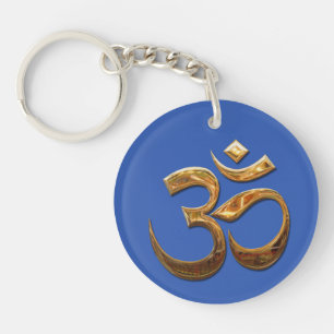 Ohm in gold keychain
