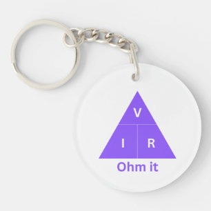Ohm It Purple Ohm's Law Triangle Keychain