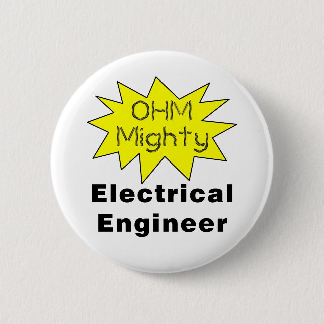 Ohm Mighty Electrical Engineer Button (Front)