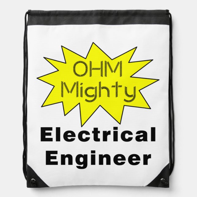 Ohm Mighty Electrical Engineer Drawstring Bag (Front)