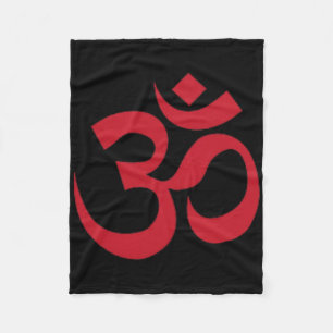 Ohm Om Symbol Yoga And Meditation Design  Fleece Blanket