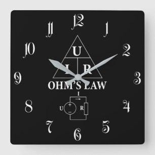 Ohm’s law square wall clock