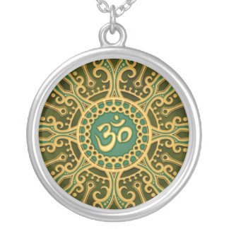 Ohm Star (green) Silver Plated Necklace
