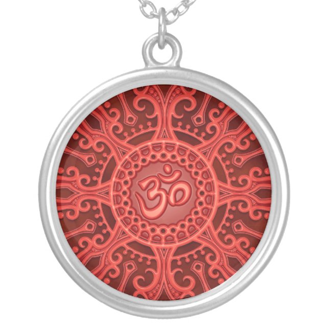 Ohm Star (red) Silver Plated Necklace (Front)