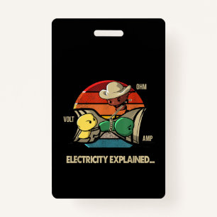 Ohm Volt Amp Electricity Explained Electrician Badge