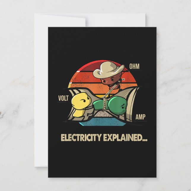 Ohm Volt Amp Electricity Explained  Electrician Note Card (Front)