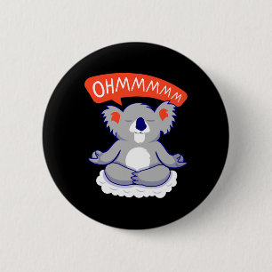 Ohmmm Yoga Koala Tea I Meditation Relaxation Button