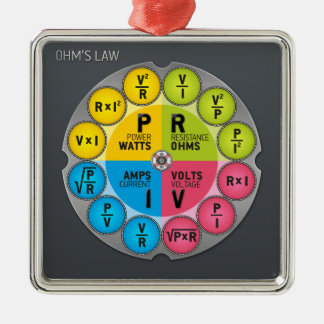 Ohm's Law Circle Metal Ornament