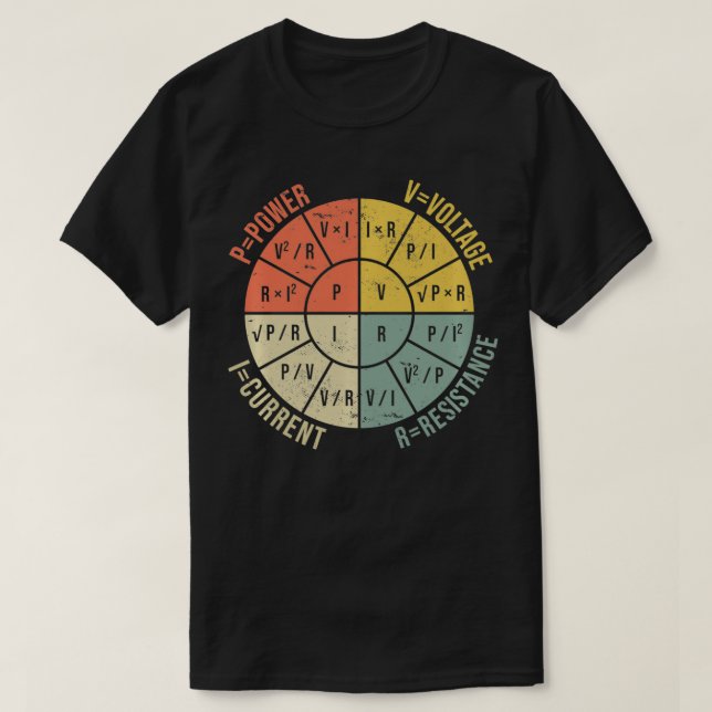 Ohms Law Diagram Electrical Electronics Engineer V T-Shirt (Design Front)