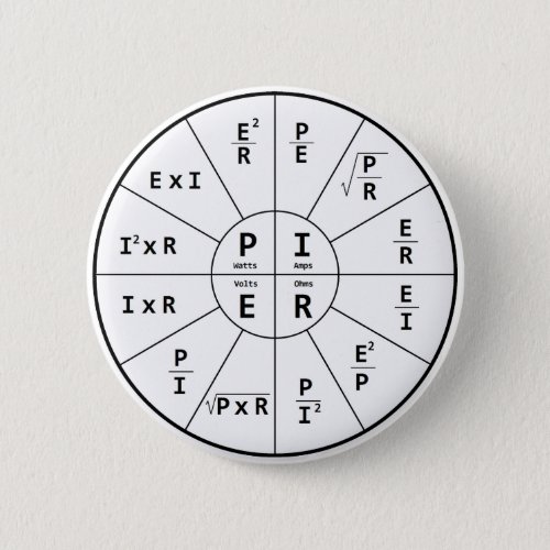 Ohms Law for DC Pinback Button