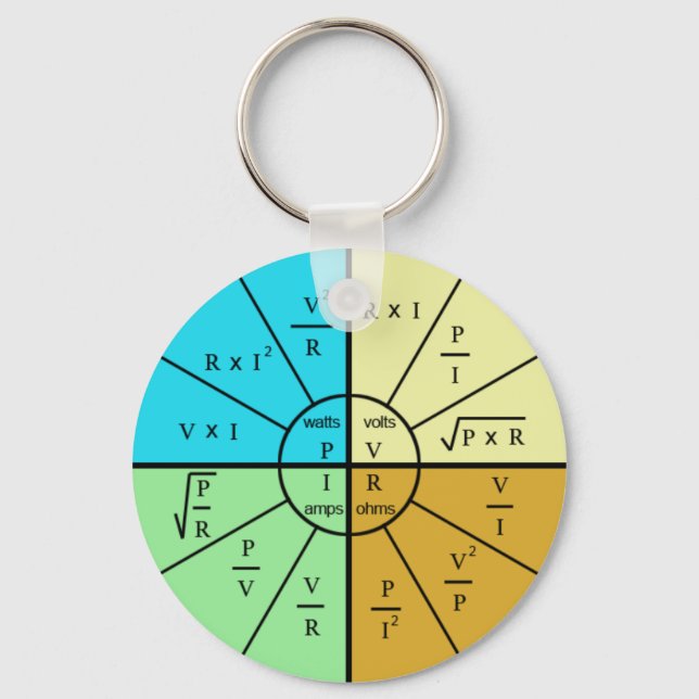 ohm's law formula wheel keychain (Front)