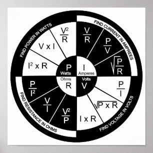 Ohm's Law Poster- White Poster