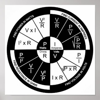 Ohm's Law Poster- White Poster