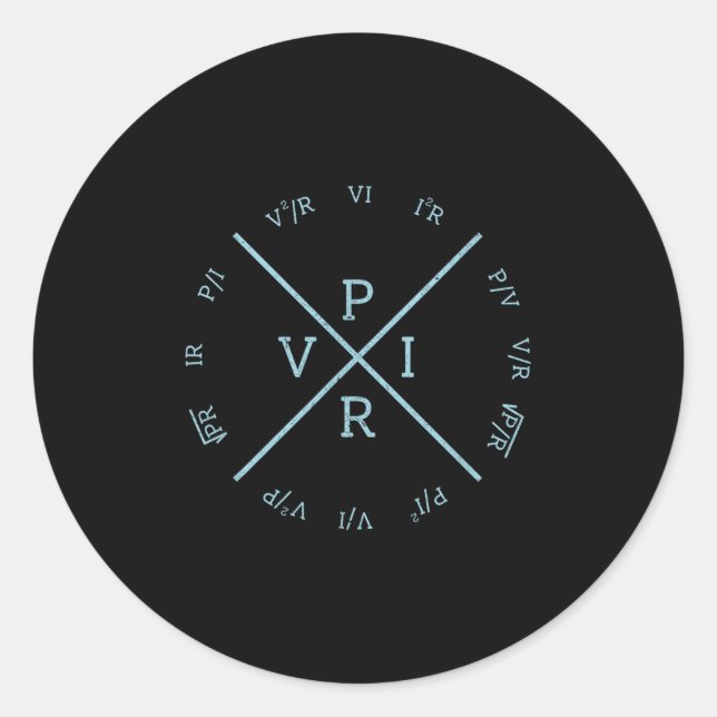 Ohms Law Power Wheel - Electrical Electronics Engi Classic Round Sticker (Front)