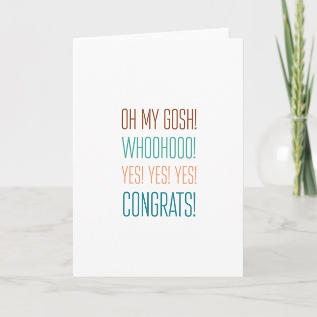 OHMYGOSH! Congrats! Card (Front)