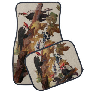 ohn James Audubon Pileated Woodpecker Bird Print Car Floor Mat