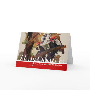 ohn James Audubon Pileated Woodpecker Bird Print Holiday Card