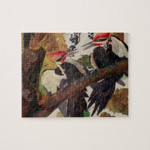 ohn James Audubon Pileated Woodpecker Bird Print Jigsaw Puzzle
