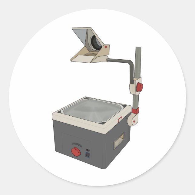 OHP 80s 90s Overhead Projector Classic Round Sticker (Front)