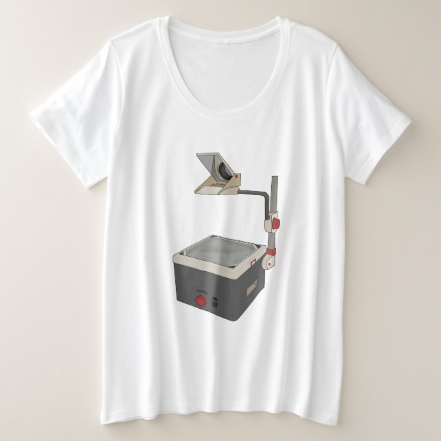 OHP 80s 90s Overhead Projector Plus Size T-Shirt (Design Front)
