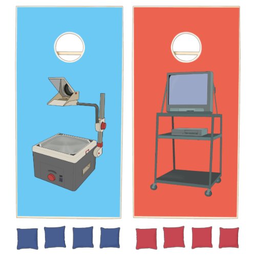 OHP 80s 90s Overhead Projector x TV and VCR cart Cornhole Set