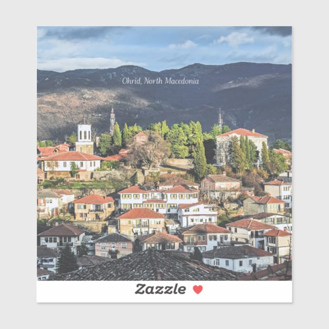 Ohrid, North Macedonia picturesque photo, Sticker (Sheet)