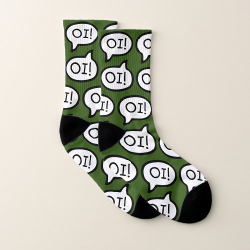 OI Hello in Portuguese Language Greeting Socks