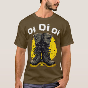 Oi Oi Oi Punk Rock Combat Boots Skinhead Music Oi  T-Shirt