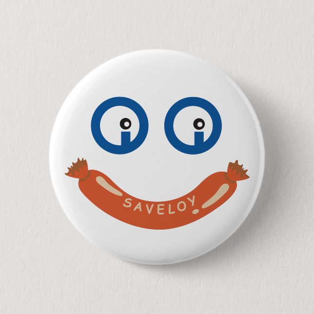 Oi Oi Saveloy Round Badge Button (Front)