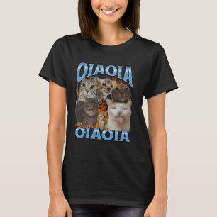 Oia Oia Funny Cat Meme Bootleg Graphic T-Shirt