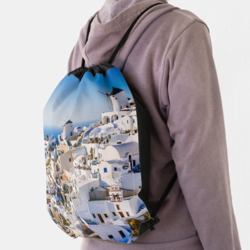 Oia Santorini  Drawstring Bag