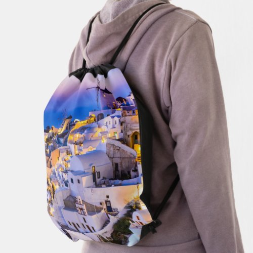 Oia Santorini Drawstring Bag