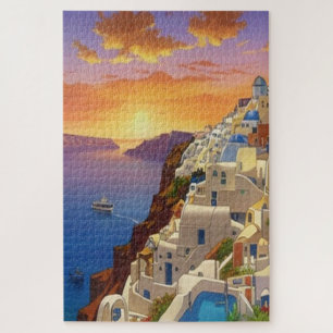 Oia, Santorini, Greece Art Jigsaw Puzzle