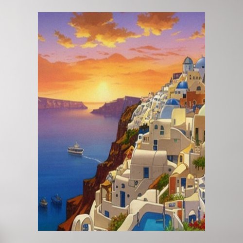 Oia Santorini Greece Art     Poster