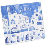 Oia Santorini Greece Personalized Wedding 3 Ring Binder<br><div class="desc">Blue and white contemporary townscape watercolor painting of the village of Oia in the Greek island of Santorini.  Change the names to customize.  Makes a beautiful wedding planner or album.  Original art by Nic Squirrell.</div>