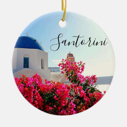 Oia Santorini Greece Photography Ceramic Ornament