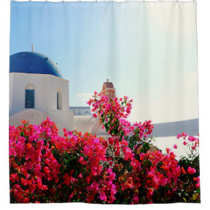 Oia Santorini, Greece Photography Shower Curtain