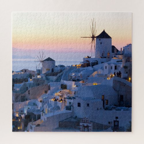 Oia Santorini Greece Sunset Jigsaw Puzzle