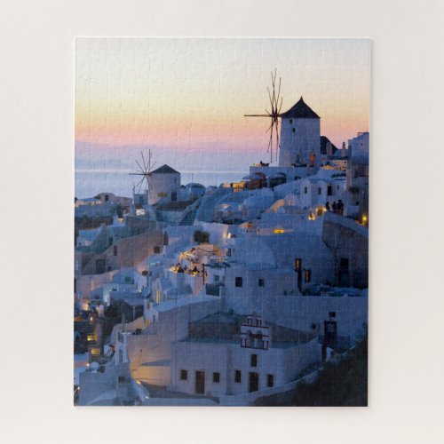 Oia Santorini Greece Sunset Jigsaw Puzzle