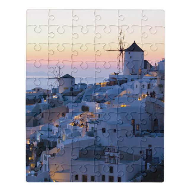 Oia Santorini Greece Sunset Jigsaw Puzzle (Puzzle Vertical)